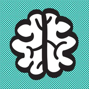 Hand drawn brain set vector icon illustration . Stock Illustration