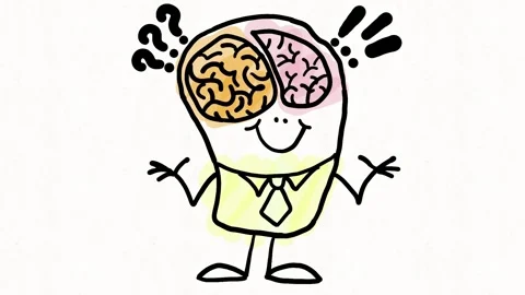 Hand Drawn Brain Thinking Character Animation Stock Footage 341766269