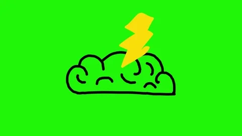 Hand drawn brainstorm looping animation on green background Stock Footage 341787074