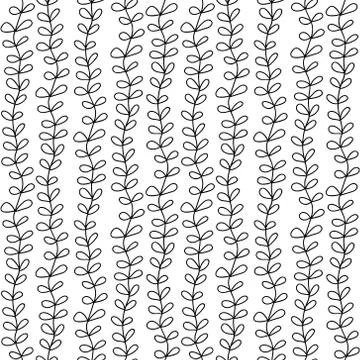 Hand drawn branches seamless pattern Stock Illustration