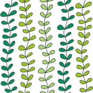 Hand drawn branches seamless pattern Stock Illustration