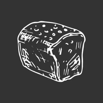 Hand drawn bread doodle. Sketch food and drink, icon. Decoration element. Iso Illustrazione stock