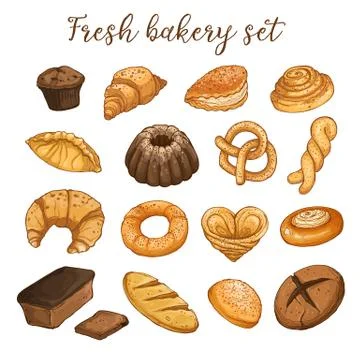 Hand drawn bread Stock Illustration