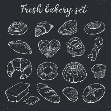 Hand drawn bread Illustrazione stock