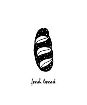 Hand drawn bread Stock Illustration