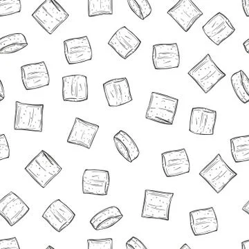Hand drawn breakfast cereals. Vector  pattern. イラスト素材