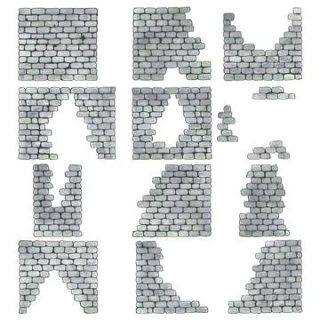 Hand drawn brick wall Stock Illustration