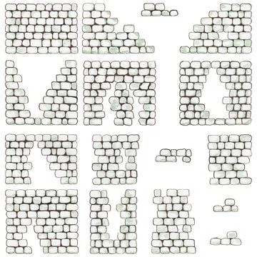 Hand drawn brick wall. Stock Illustration