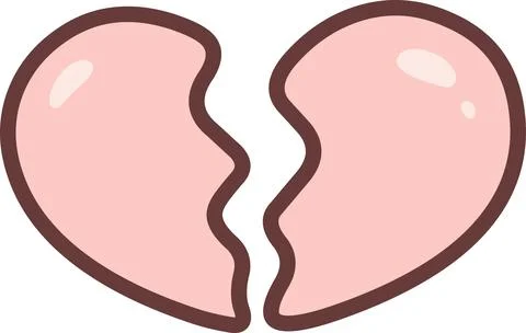 Hand Drawn Broken Heart Doodle Icon Ilustración de archivo