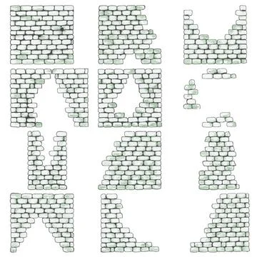 Hand drawn broken wall Stock Illustration