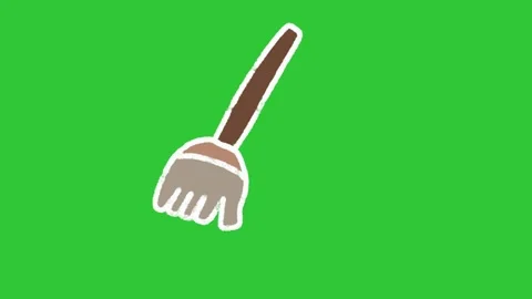 Hand-Drawn Broom Sweeping Animation on Green Screen | Minimalist 2D Animated  Stock-Footage 332614999