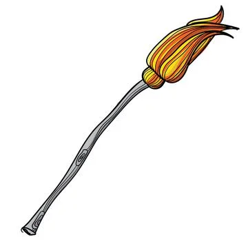 Hand-drawn broom on white background Stock Illustration