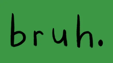 Hand-Drawn "Bruh." Text Animation on Green Screen | Viral Internet Meme Word Rea Video stock 318317464