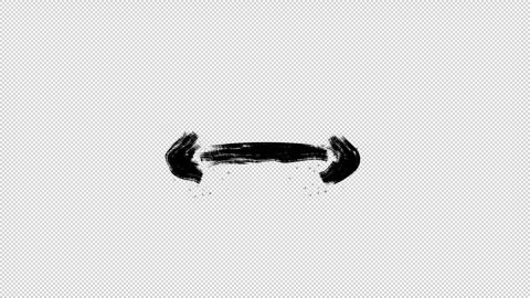 Hand Drawn Brush 2 Side Arrow Loop Transparent Stock Footage 319862429