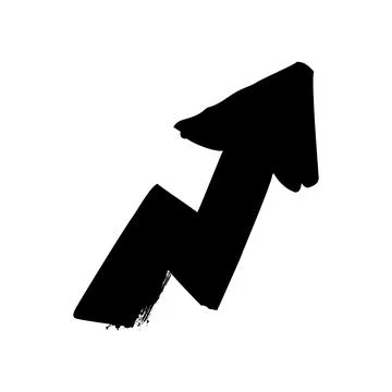 Hand drawn brush arrow indicating growth direction Stock Illustration