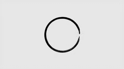 Hand Drawn Brush Circle Border Loop Transparent Stock Footage 319862502