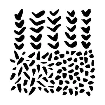 Hand Drawn Brush Grunge Elements Stock Illustration