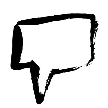 Hand drawn brush grunge speech bubble. Vector illustration. Stock Illustration