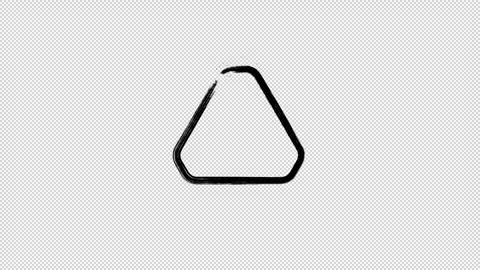 Hand Drawn Brush Hexagonal Triangle Border Loop Transparent Stock Footage 319862506