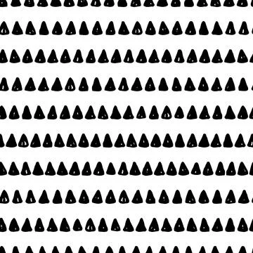 Hand drawn brush horizontal line of triangles. Stock Illustration