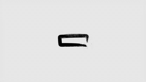 Hand Drawn Brush Minus Dash Rectanglle Loop Transparent Stock Footage 319862528