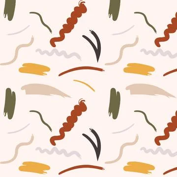 Hand drawn brush pattern background with abstract shape. Stock Illustration