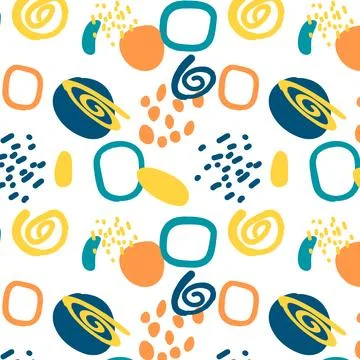 Hand drawn brush pattern background with abstract shape. Stock Illustration