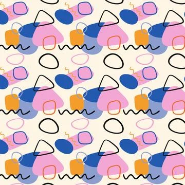 Hand drawn brush pattern background with abstract shape. Stock Illustration