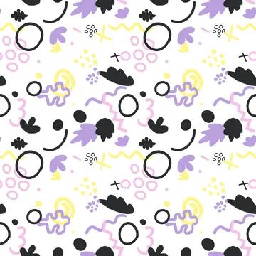 Hand drawn brush pattern background with abstract shape. Stock Illustration