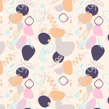 Hand drawn brush pattern background with abstract shape. Stock Illustration