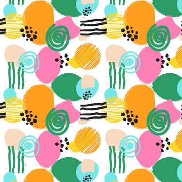 Hand drawn brush pattern background with abstract shape. Stock Illustration