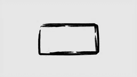 Hand Drawn Brush Rectangle Border Loop Transparent Stock Footage 319862508