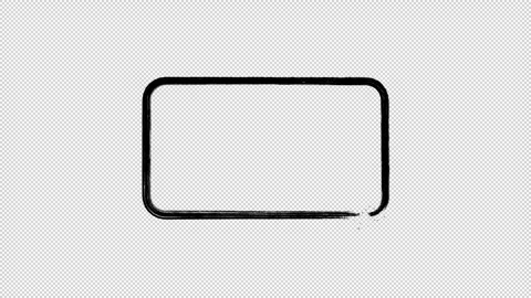 Hand Drawn Brush Rounded Rectangle Border Loop Transparent Stock Footage 319862510