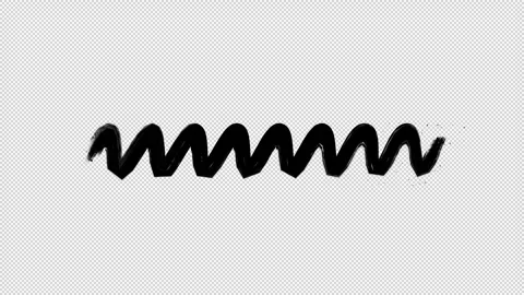 Hand Drawn Brush Saw Zigzag Line Loop Transparent Stock Footage 319862435