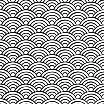 Hand drawn brush scale of curve line Stock Illustration