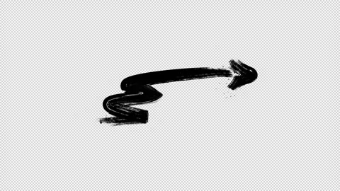 Hand Drawn Brush Scribble Arrow Loop Transparent 스톡 동영상 319862403