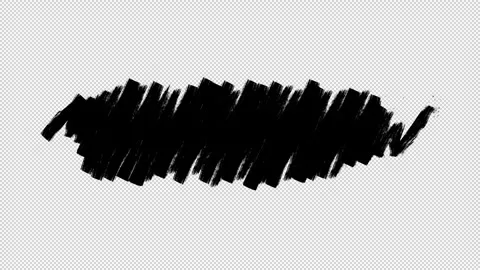 Hand Drawn Brush Sketch Hatched Rectangle Loop Transparent Stock Footage 319862446