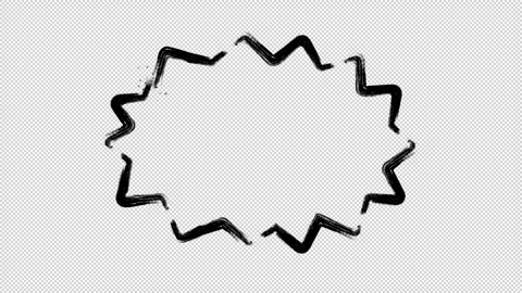 Hand Drawn Brush Speech Bubble Zigzag 2 Loop Transparent Stock Footage 319862479
