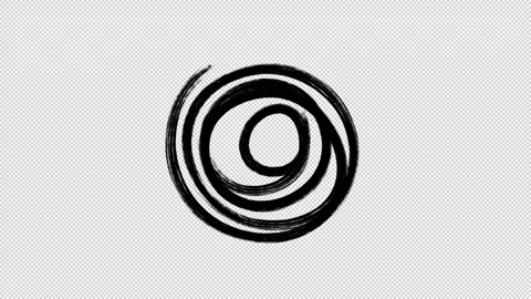 Hand Drawn Brush Spiraled Line Loop Transparent Stock Footage 319862478