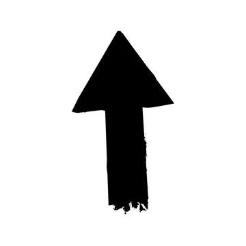 Hand drawn brush stroke arrow pointing up Stock Illustration