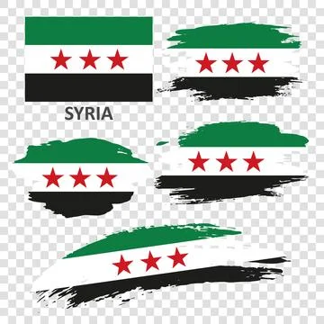 Hand drawn brush stroke flag of Syria Stock Illustration
