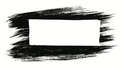 Hand drawn brush stroke frame with copy space text overlay, black grunge bo.. Vidéo 341429086