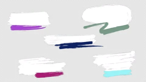 Hand Drawn Brush Stroke Lower Thirds with Transparent Background. Grunge, chalk Stock Footage 325670140