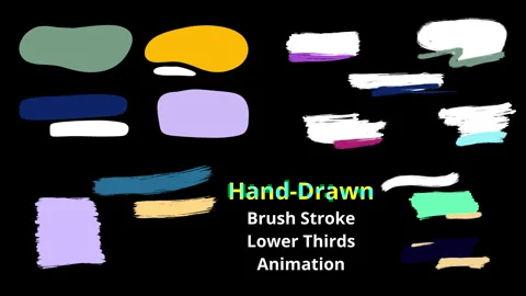 Hand Drawn Brush Stroke Lower Thirds with Transparent Background. Grunge, chalk, Stock Footage 325817034