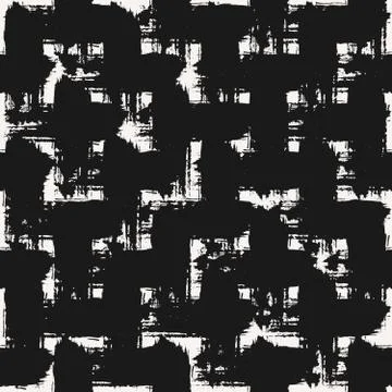 Hand Drawn Brush Strokes Seamless Pattern Stock-Illustration