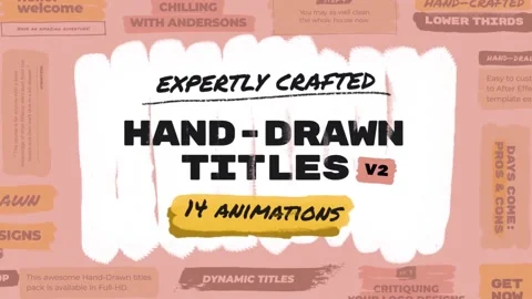 Hand Drawn Brush Titles Stock After Effects