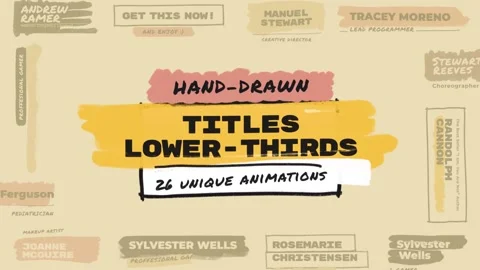 Hand Drawn Brush Titles Lower Thirds Stock After Effects