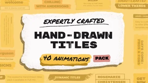 Hand Drawn Brush Titles Lower Thirds PACK 스톡 After Effects