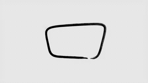Hand Drawn Brush Trapezoid Border Loop Transparent Stock Footage 319862489