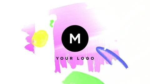Hand Drawn Brush Watercolor Logo Stock After Effects